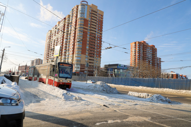 С 7 февраля на проспекте Ленина изменится схема движения трамваев.